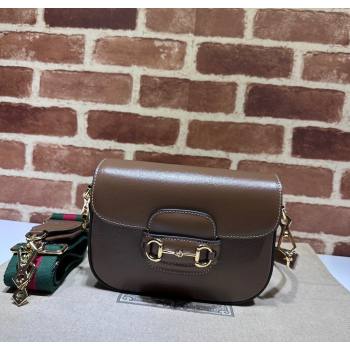 Gucci Horsebit 1955 Mini Bag in Leather Dark Brown 2025 658574 (DLH-250210062)