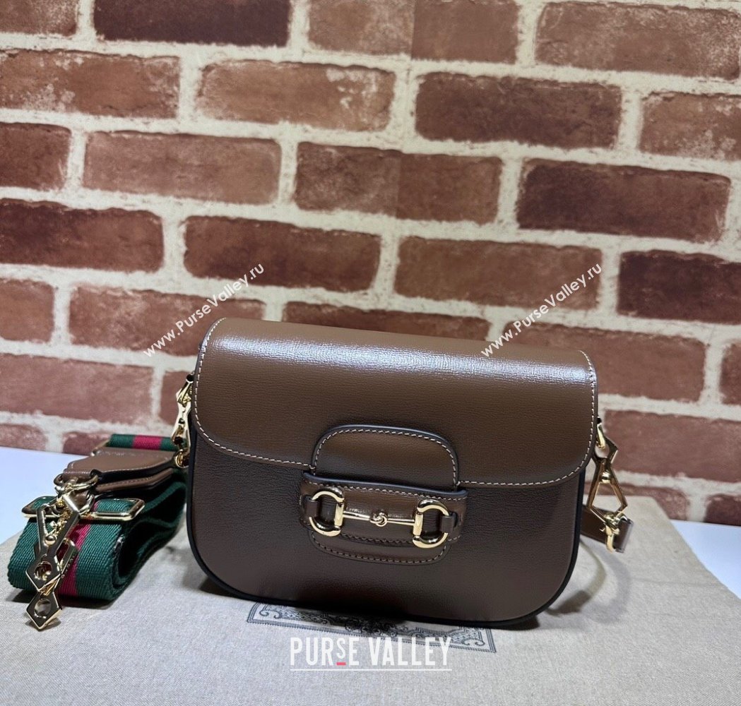 Gucci Horsebit 1955 Mini Bag in Leather Dark Brown 2025 658574 (DLH-250210062)