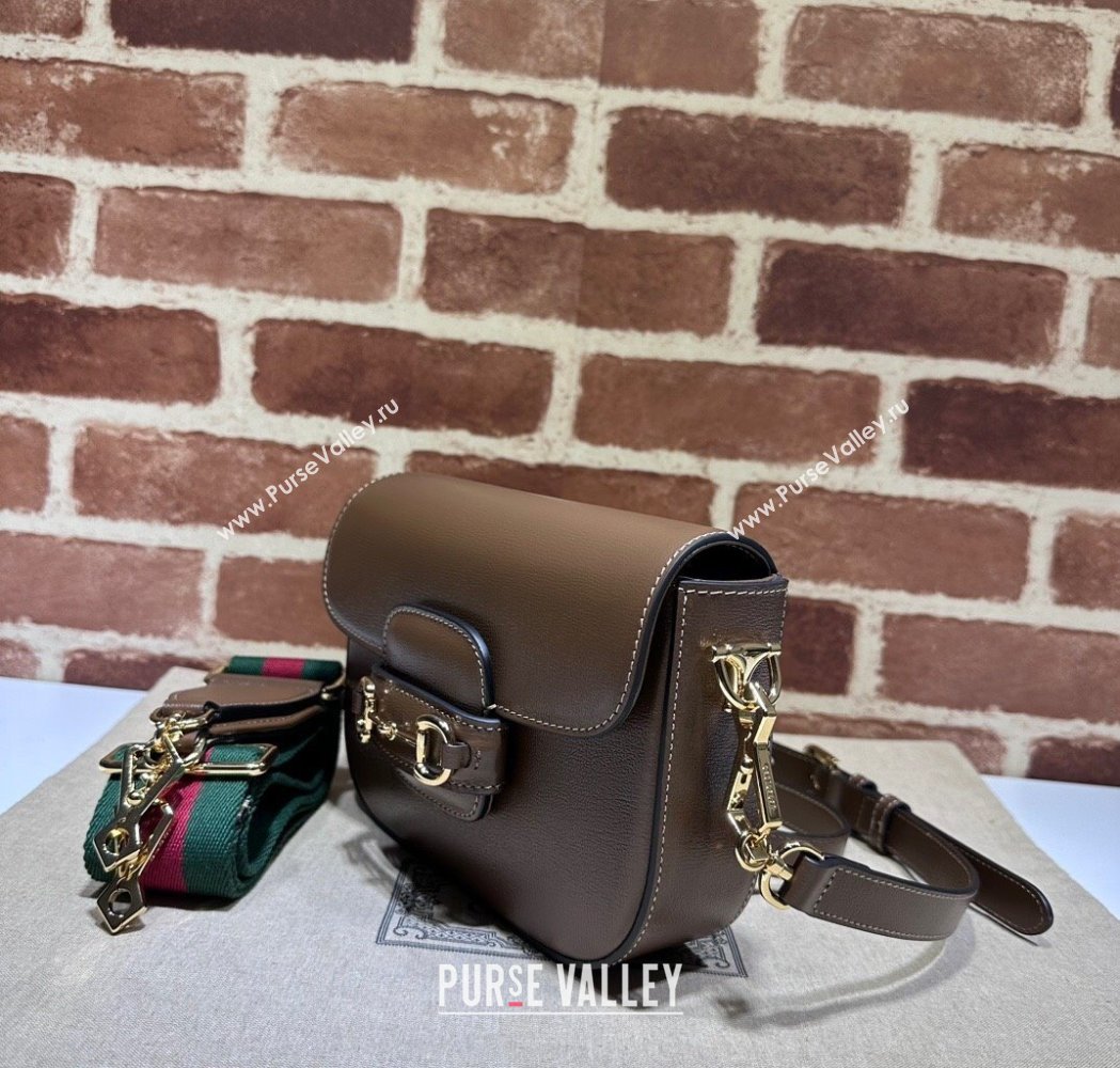 Gucci Horsebit 1955 Mini Bag in Leather Dark Brown 2025 658574 (DLH-250210062)