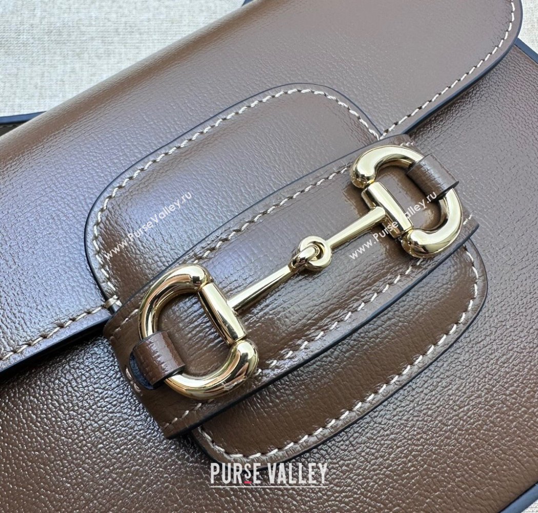 Gucci Horsebit 1955 Mini Bag in Leather Dark Brown 2025 658574 (DLH-250210062)