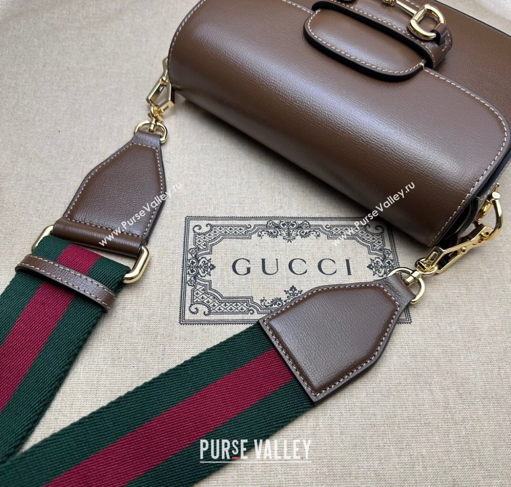 Gucci Horsebit 1955 Mini Bag in Leather Dark Brown 2025 658574 (DLH-250210062)