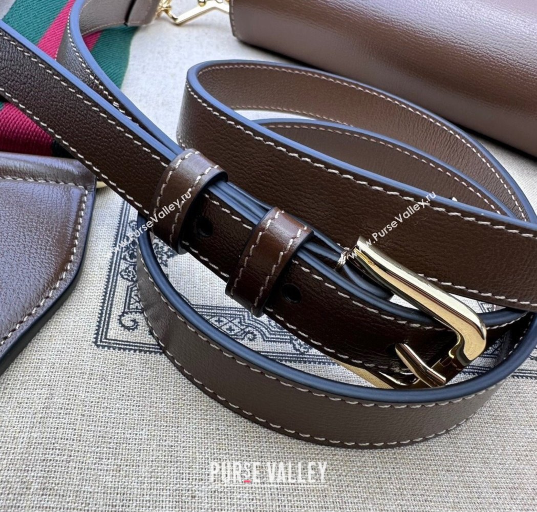 Gucci Horsebit 1955 Mini Bag in Leather Dark Brown 2025 658574 (DLH-250210062)