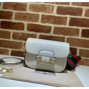 Gucci Horsebit 1955 Mini Bag in White Leather 2025 658574 (DLH-250210063)