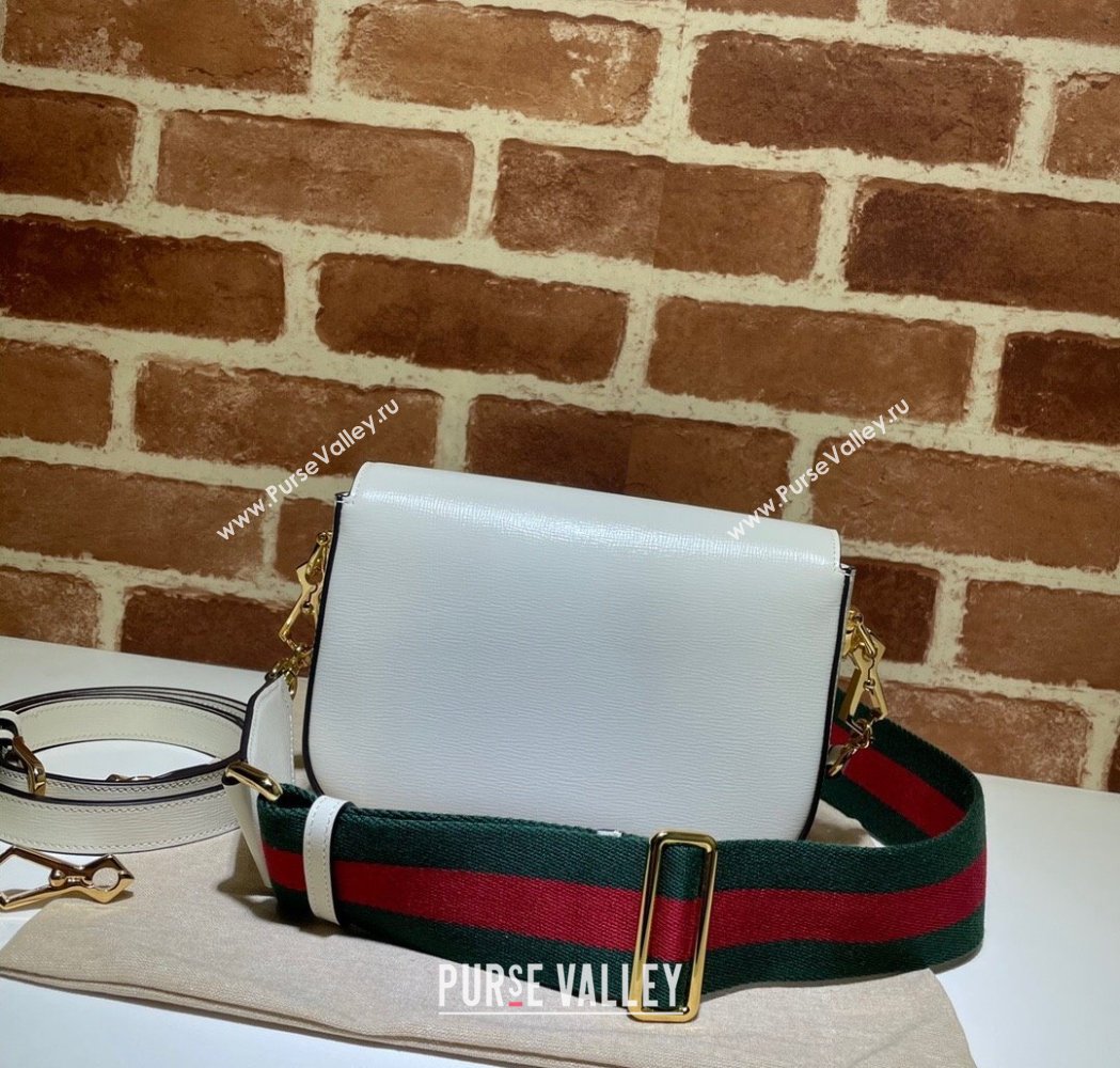 Gucci Horsebit 1955 Mini Bag in White Leather 2025 658574 (DLH-250210063)