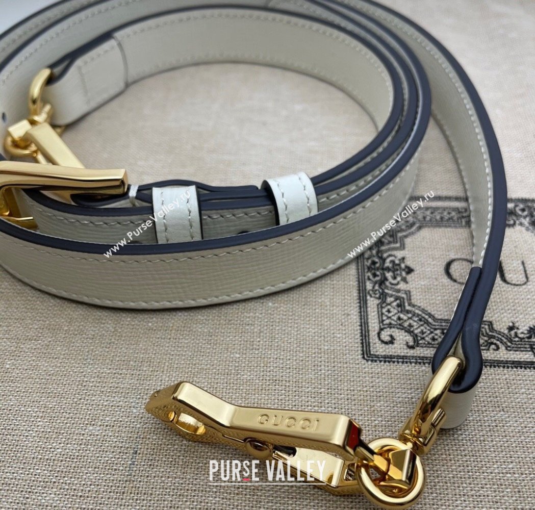 Gucci Horsebit 1955 Mini Bag in White Leather 2025 658574 (DLH-250210063)