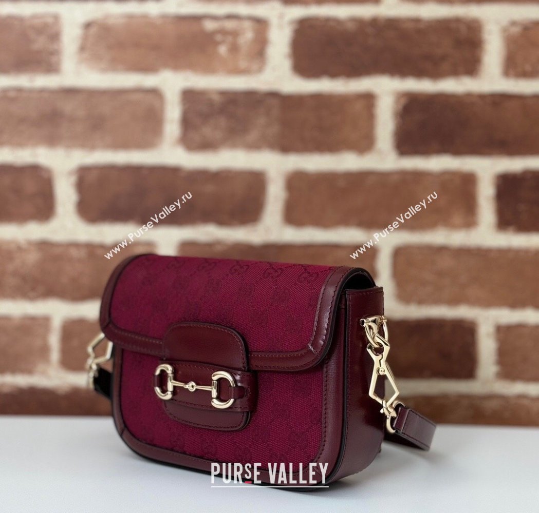Gucci Horsebit 1955 Mini Bag in GG Supreme Canvas Rosso Ancora Red 2025 658574 (DLH-250210065)