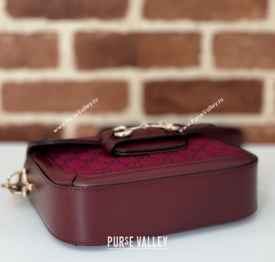 Gucci Horsebit 1955 Mini Bag in GG Supreme Canvas Rosso Ancora Red 2025 658574 (DLH-250210065)