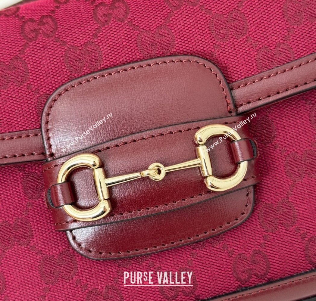 Gucci Horsebit 1955 Mini Bag in GG Supreme Canvas Rosso Ancora Red 2025 658574 (DLH-250210065)