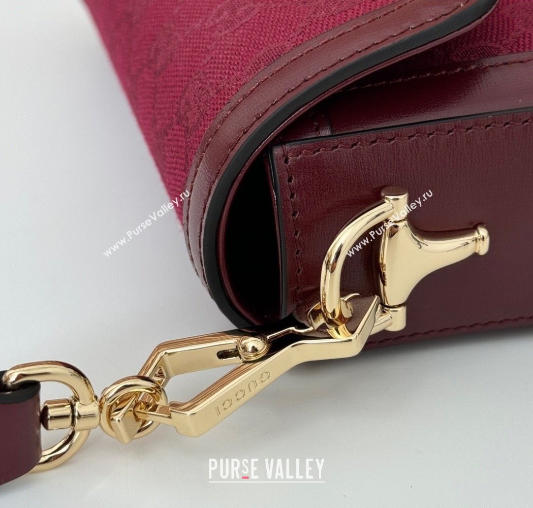 Gucci Horsebit 1955 Mini Bag in GG Supreme Canvas Rosso Ancora Red 2025 658574 (DLH-250210065)