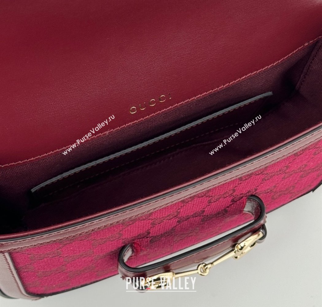 Gucci Horsebit 1955 Mini Bag in GG Supreme Canvas Rosso Ancora Red 2025 658574 (DLH-250210065)