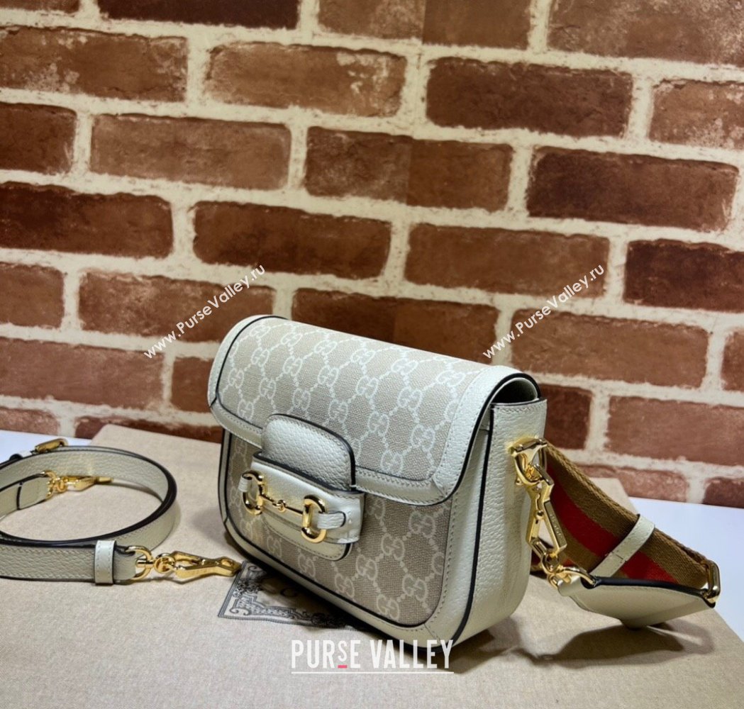 Gucci Horsebit 1955 Mini Bag in GG Supreme Canvas Beige/Cream 2025 658574 (DLH-250210066)