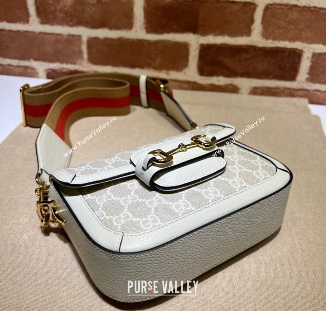 Gucci Horsebit 1955 Mini Bag in GG Supreme Canvas Beige/Cream 2025 658574 (DLH-250210066)