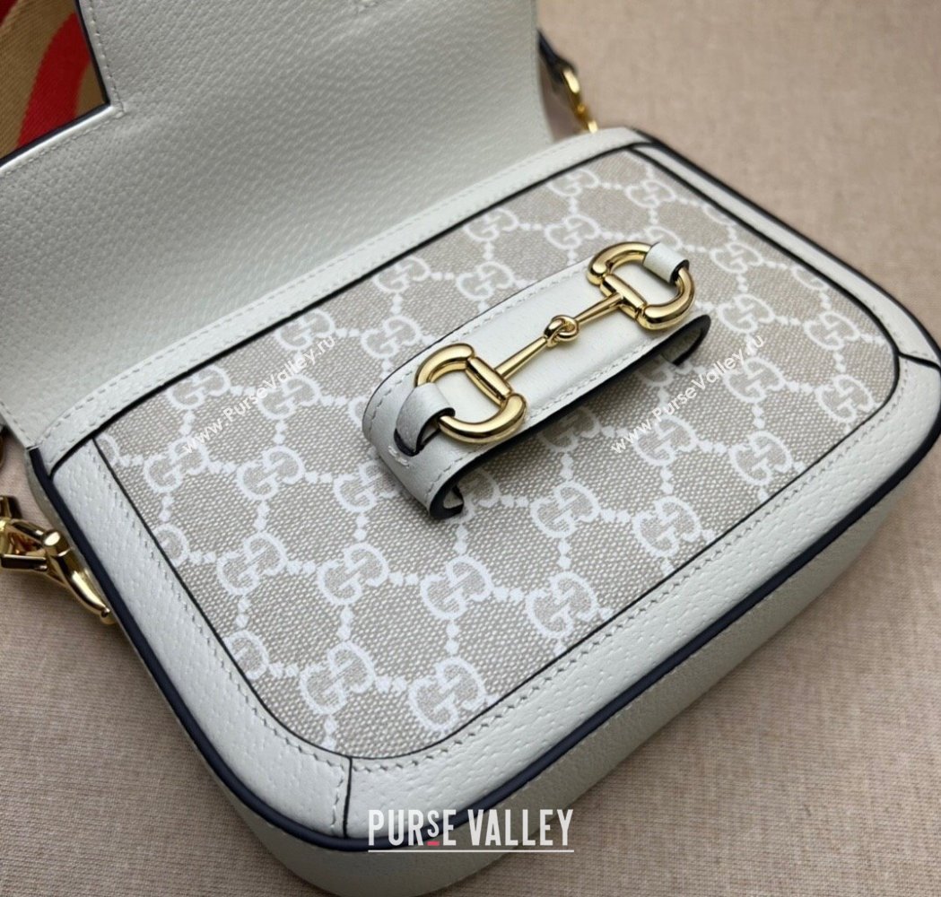 Gucci Horsebit 1955 Mini Bag in GG Supreme Canvas Beige/Cream 2025 658574 (DLH-250210066)