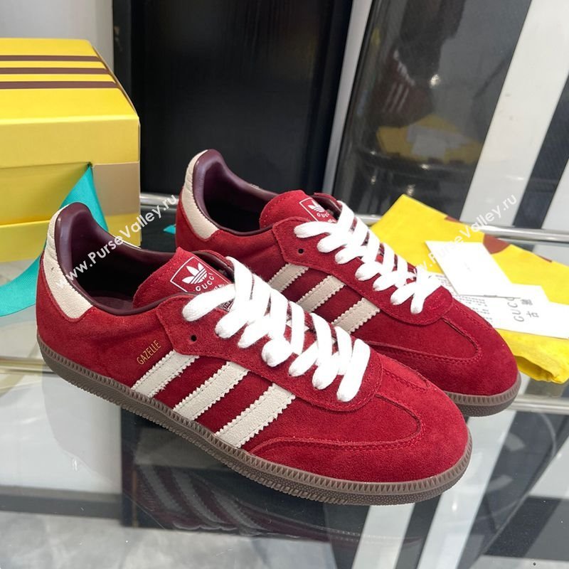 Adidas x Gucci Gazelle Suede Sneakers Red 2025 0227 (KL-250227133)