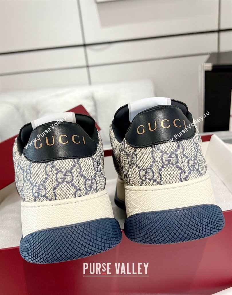 Gucci Screener Platform Sneakers in GG Canvas with Web Beige/Black 2025 (MD-250227139)