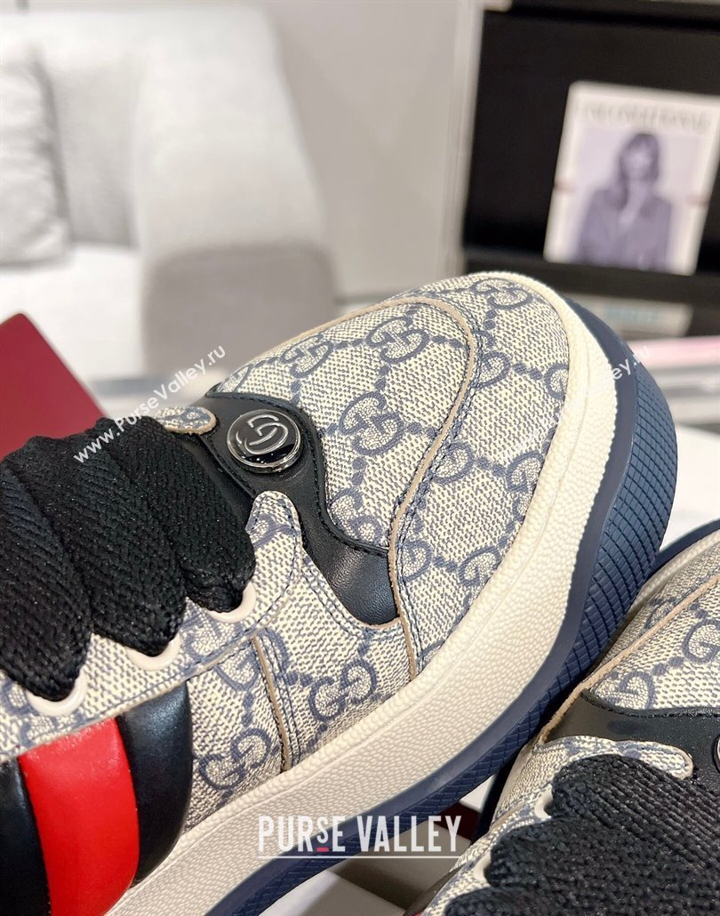 Gucci Screener Platform Sneakers in GG Canvas with Web Beige/Black 2025 (MD-250227139)