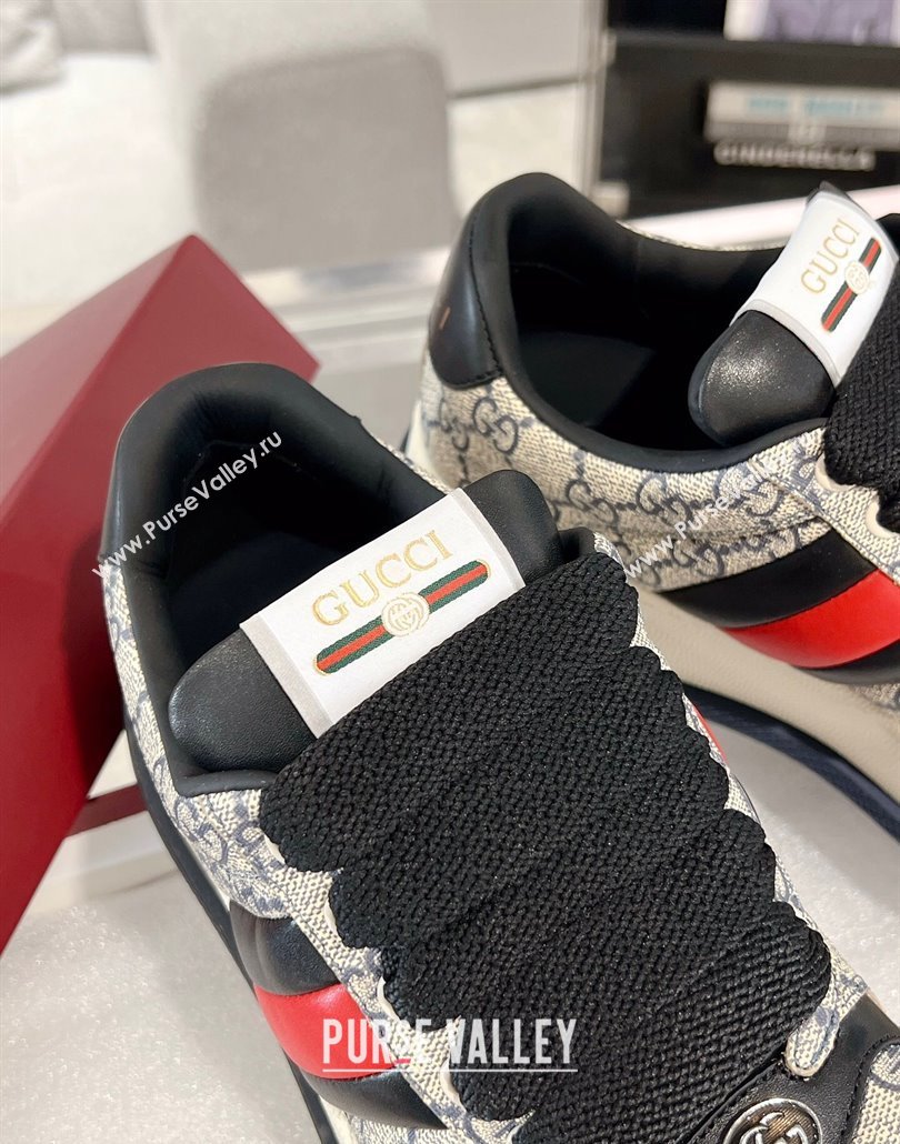 Gucci Screener Platform Sneakers in GG Canvas with Web Beige/Black 2025 (MD-250227139)