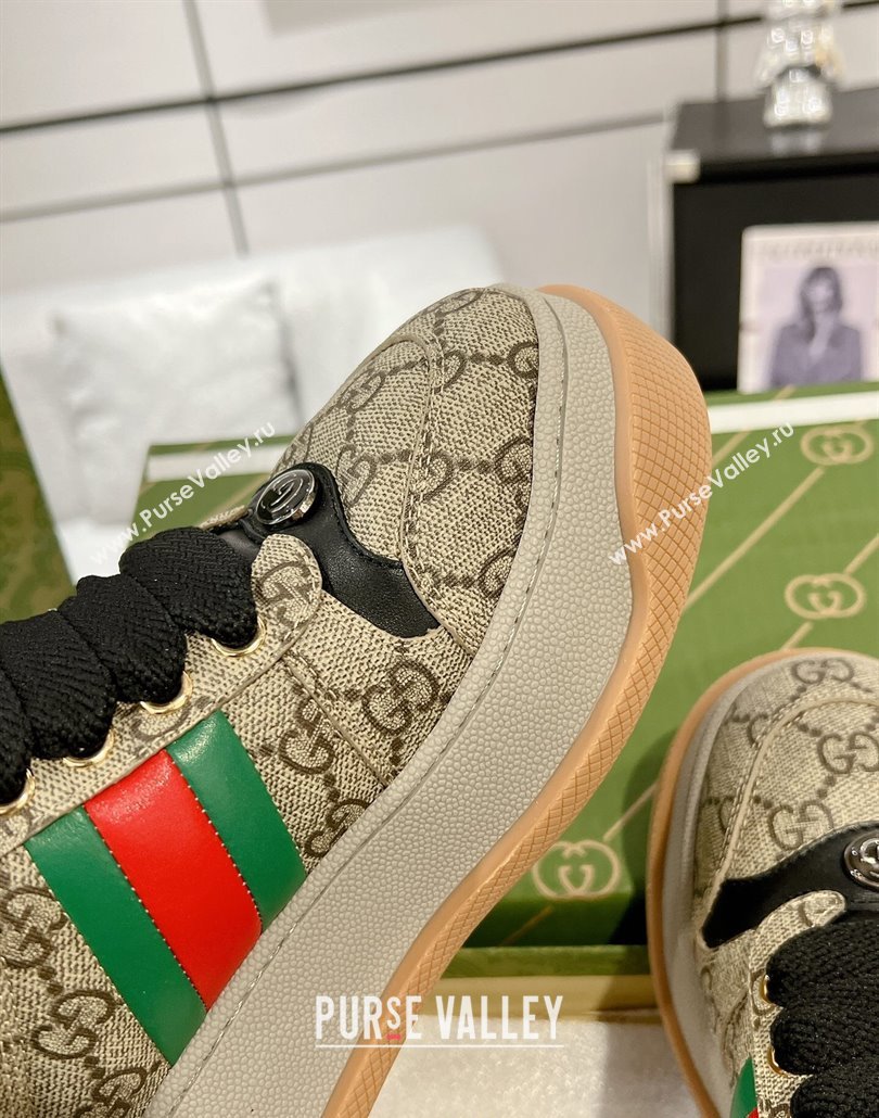 Gucci Screener Platform Sneakers in GG Canvas with Web Beige2 2025 (MD-250227144)