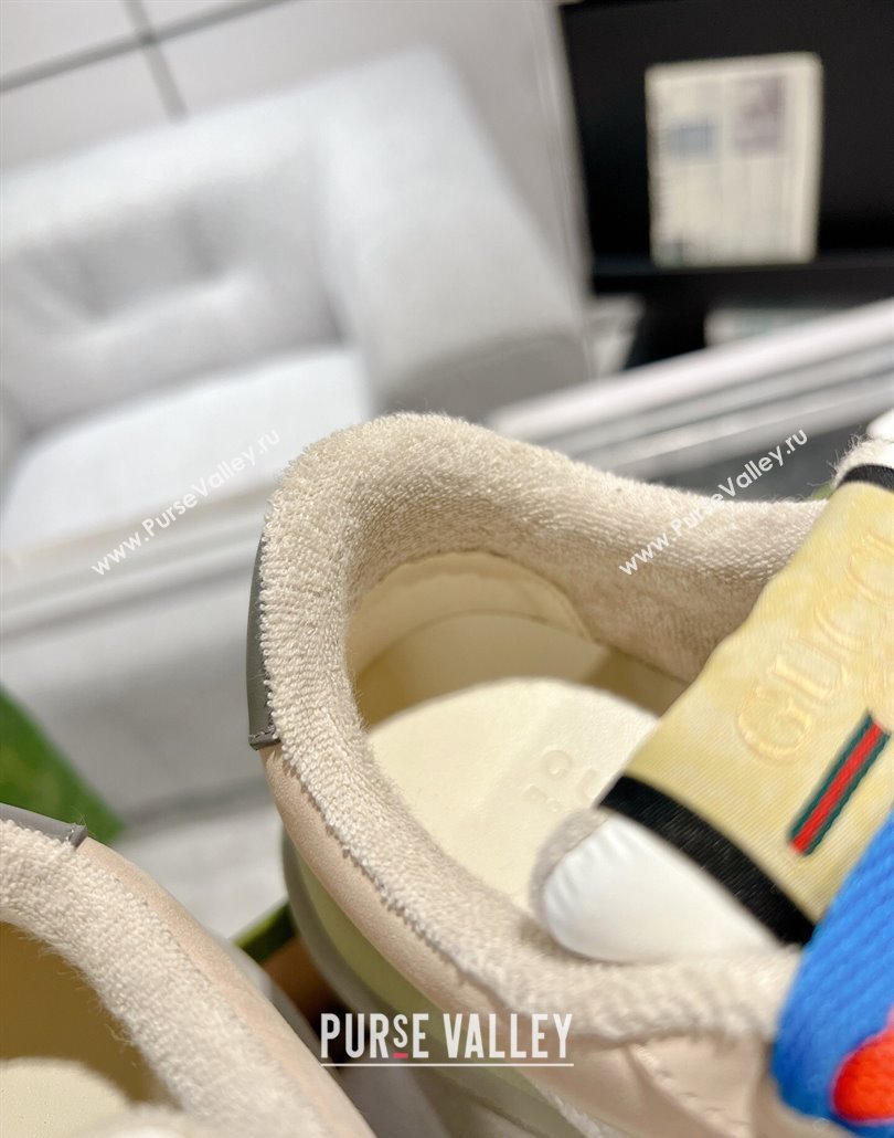 Gucci Screener Platform Sneakers in GG Canvas and Suede Beige/White 2025 (MD-250227149)