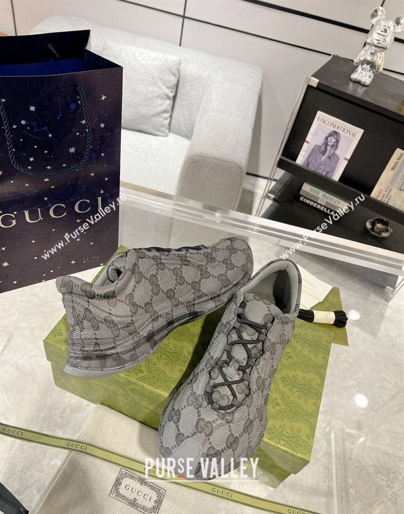 Gucci Run Sneakers in GG Canvas Dark Grey 2025 0227 (MD-250227122)