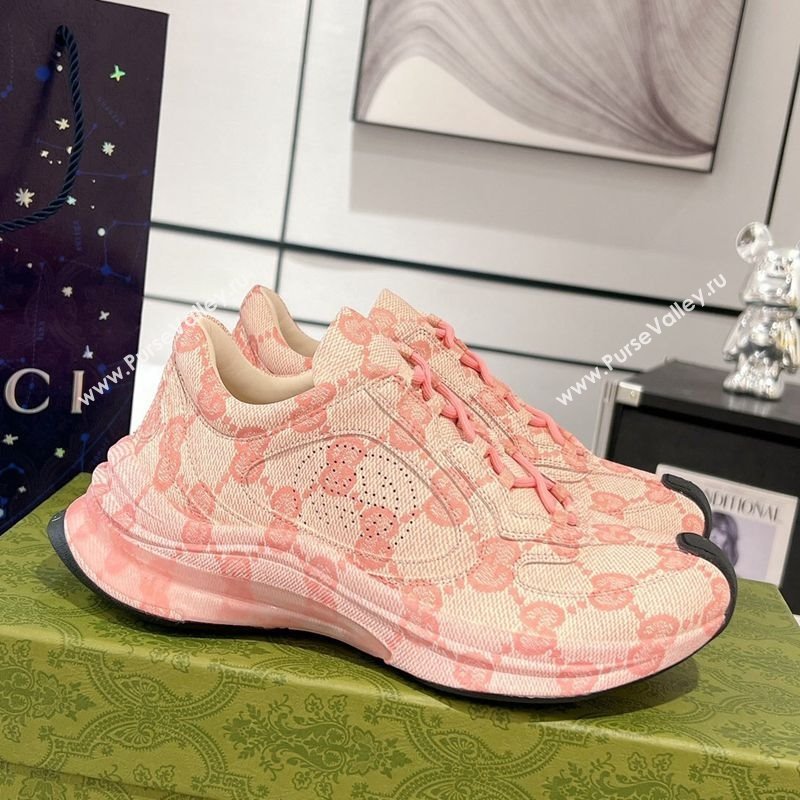 Gucci Run Sneakers in GG Canvas Pink/Nude 2025 0227 (MD-250227123)