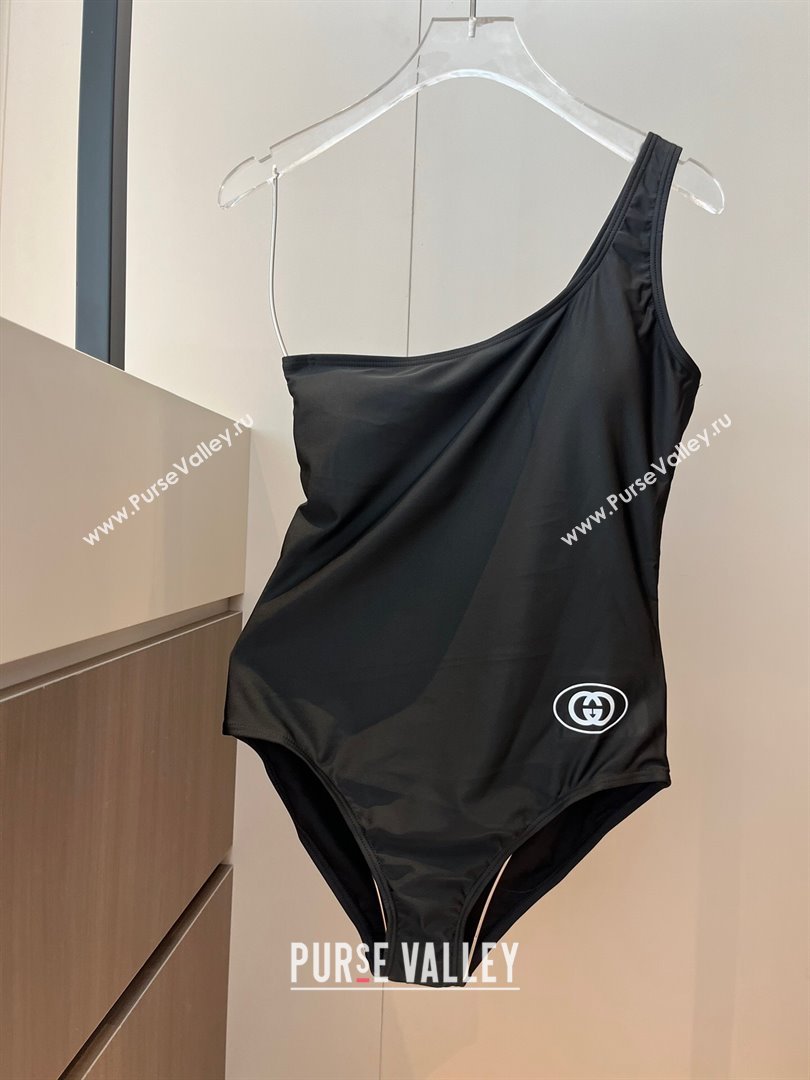 Gucci One-Piece Swimwear with One Strap Black 2025 0313 (WM-250313067)