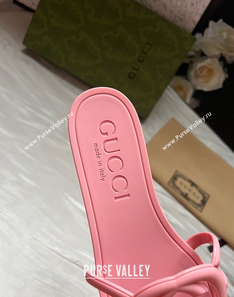 Gucci Rubber Interlocking G Flat Slides Sandal Light Pink 2025 780307 (MD-250423057)