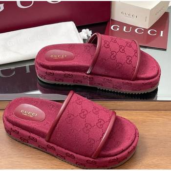 Gucci Original GG Canvas Platform Slides Sandal Red 2025 816797 (MD-250423075)