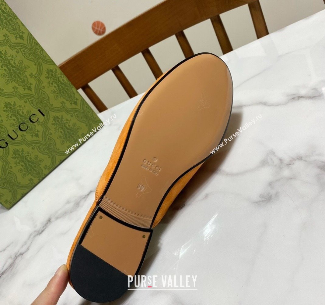 Gucci Princetown Suede Flat Slippers Yellow 2025 557730 (SS-250423136)