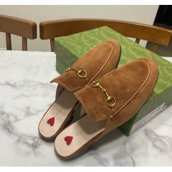 Gucci Princetown Suede Flat Slippers Brown2 2025 557730 (SS-250423137)