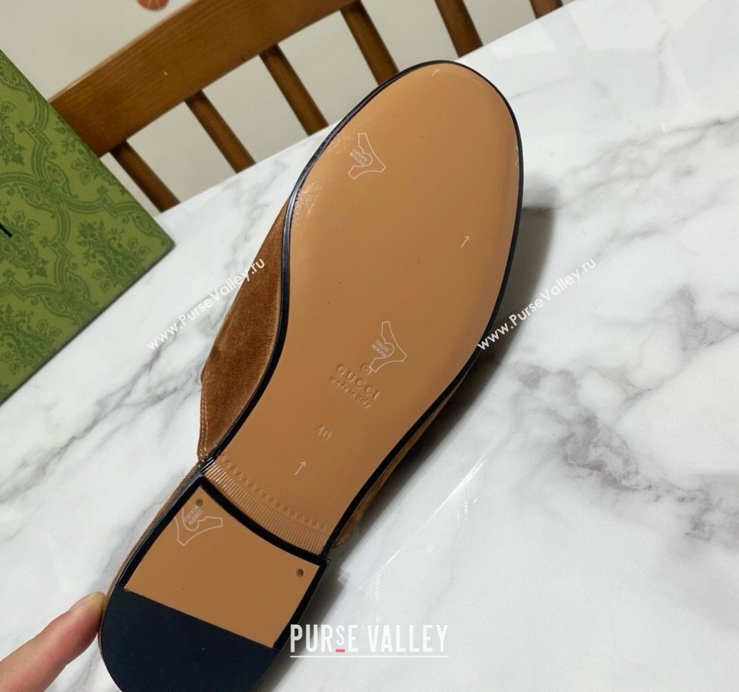 Gucci Princetown Suede Flat Slippers Brown2 2025 557730 (SS-250423137)