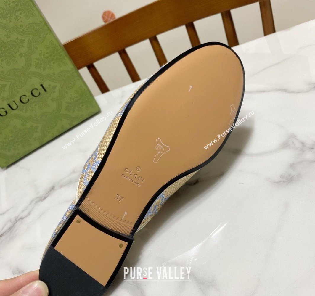 Gucci Princetown Jumbo GG Canvas Flat Slippers Beige/Purple 2025 557730 (SS-250423141)