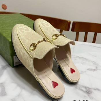 Gucci Princetown Jumbo GG Canvas Flat Slippers Yellow 2025 557730 (SS-250423144)
