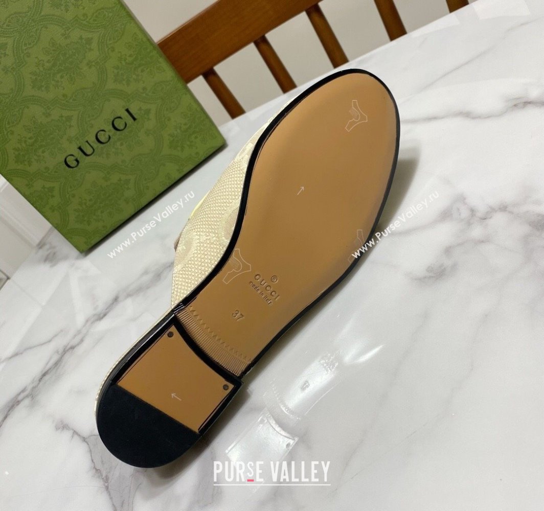 Gucci Princetown Jumbo GG Canvas Flat Slippers Yellow 2025 557730 (SS-250423144)