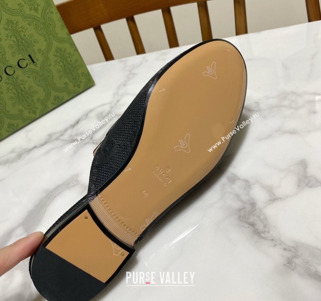 Gucci Princetown Jumbo GG Canvas Flat Slippers Black 2025 557730 (SS-250423147)