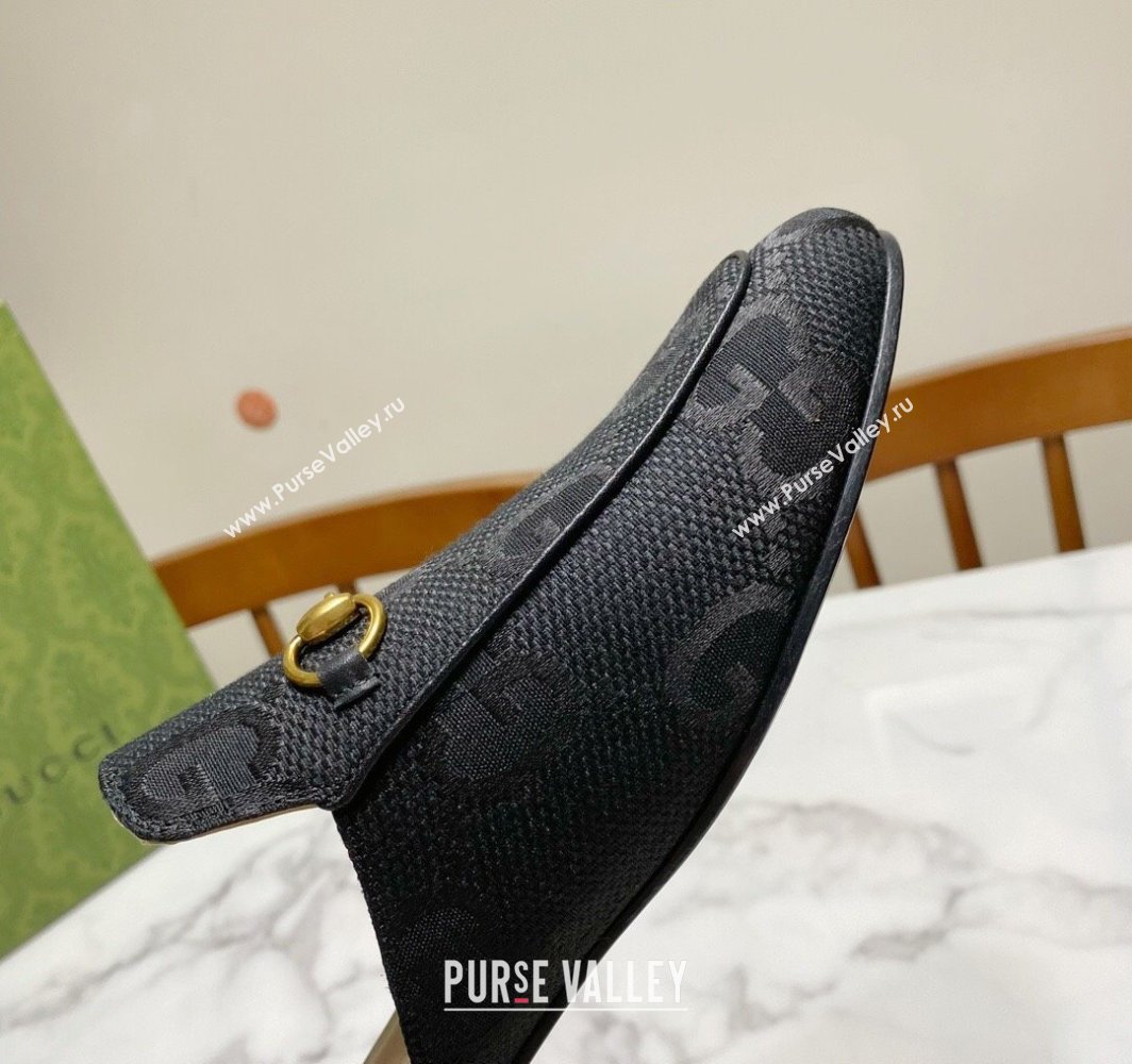 Gucci Princetown Jumbo GG Canvas Flat Slippers Black 2025 557730 (SS-250423147)