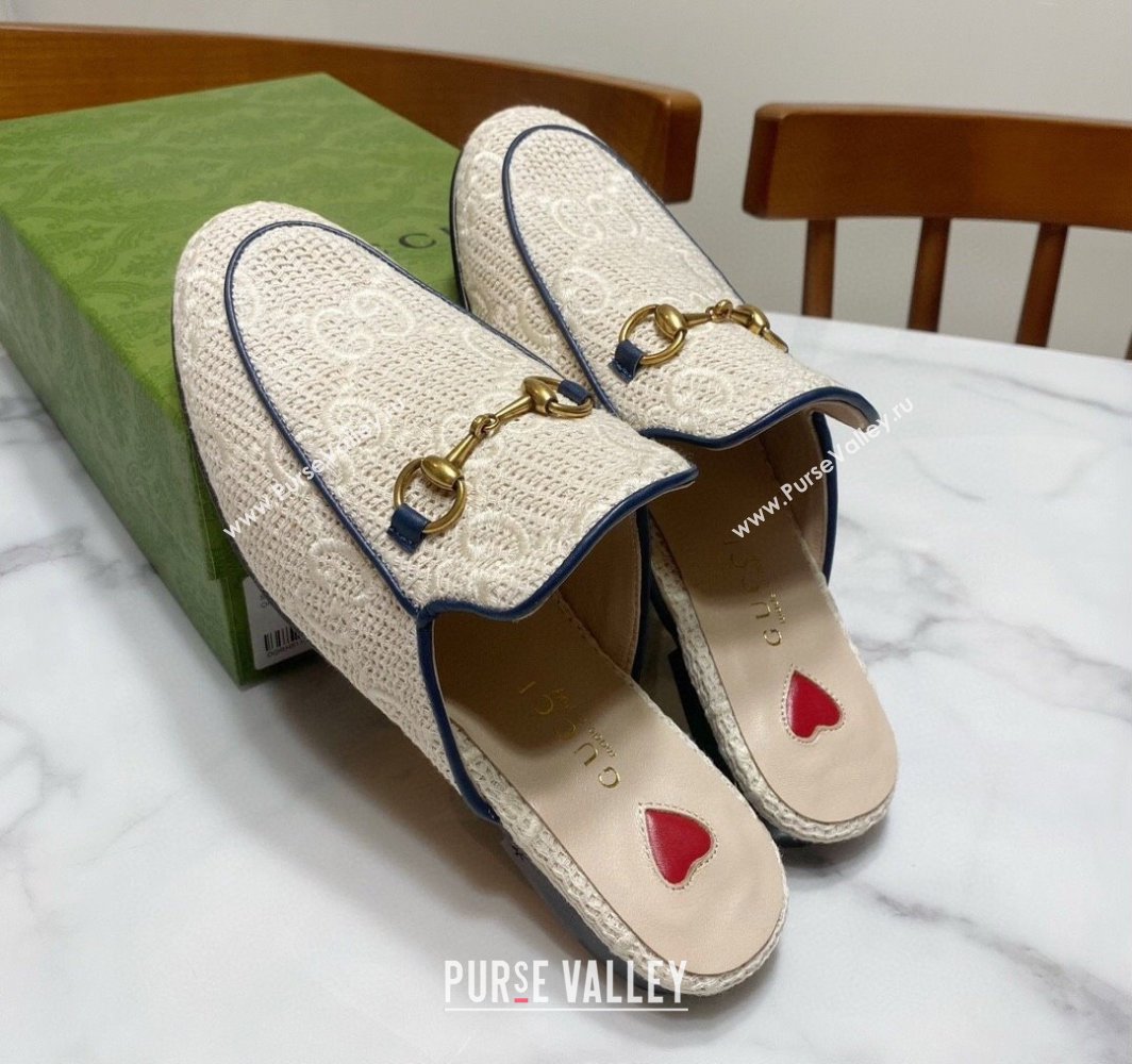 Gucci Princetown GG Crochet Flat Slippers Light Beige 2025 557730 (SS-250423155)