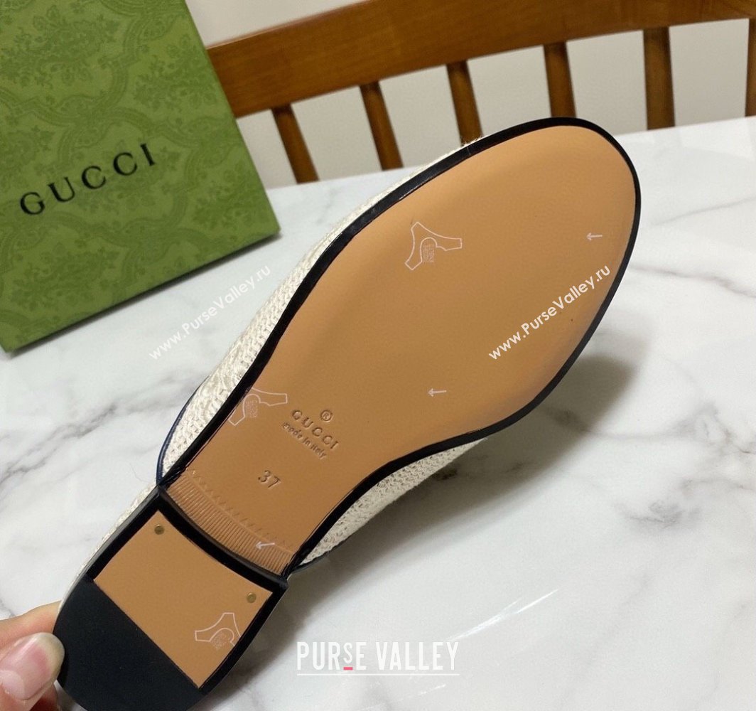 Gucci Princetown GG Crochet Flat Slippers Light Beige 2025 557730 (SS-250423155)