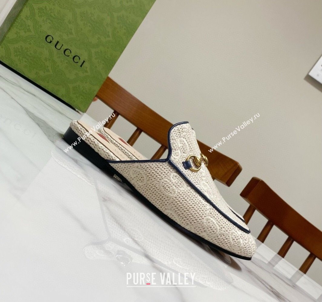 Gucci Princetown GG Crochet Flat Slippers Light Beige 2025 557730 (SS-250423155)