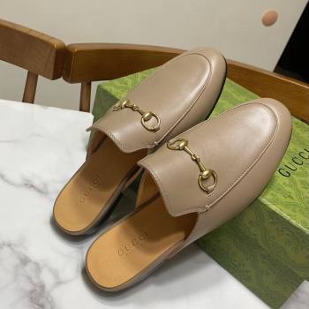 Gucci Princetown Calf Leather Flat Slippers Grey 2025 557730 (SS-250423157)