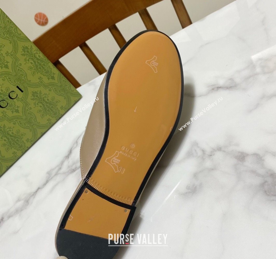 Gucci Princetown Calf Leather Flat Slippers Grey 2025 557730 (SS-250423157)