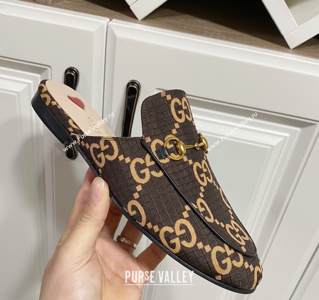 Gucci Princetown GG Check Fabric Flat Slippers Brown 2025 557730 (SS-250423164)