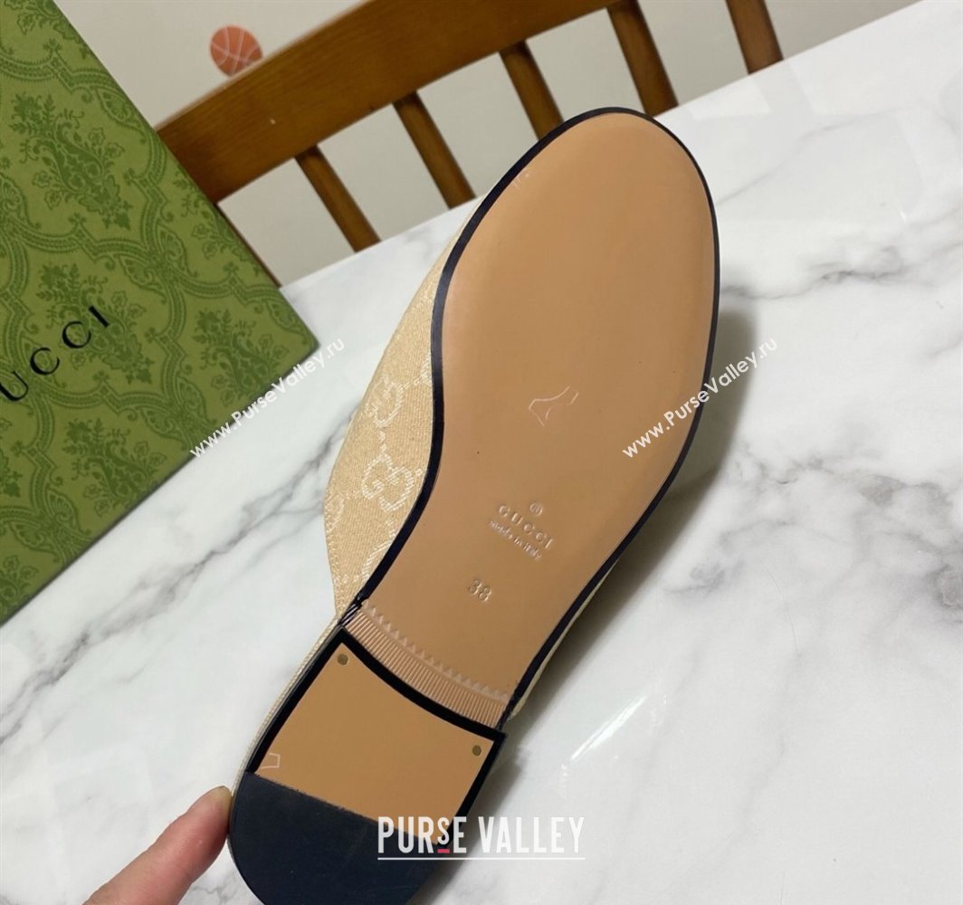 Gucci Princetown GG Denim Flat Slippers Beige Yellow 2025 557730 (SS-250423160)