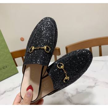 Gucci Princetown Glitters Flat Slippers Black 2025 557730 (SS-250423167)
