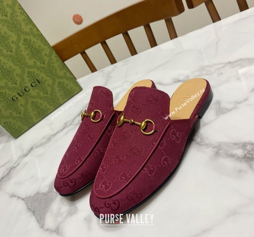 Gucci Princetown GG Canvas Flat Slippers Ancora Red 2025 557730 (SS-250423168)