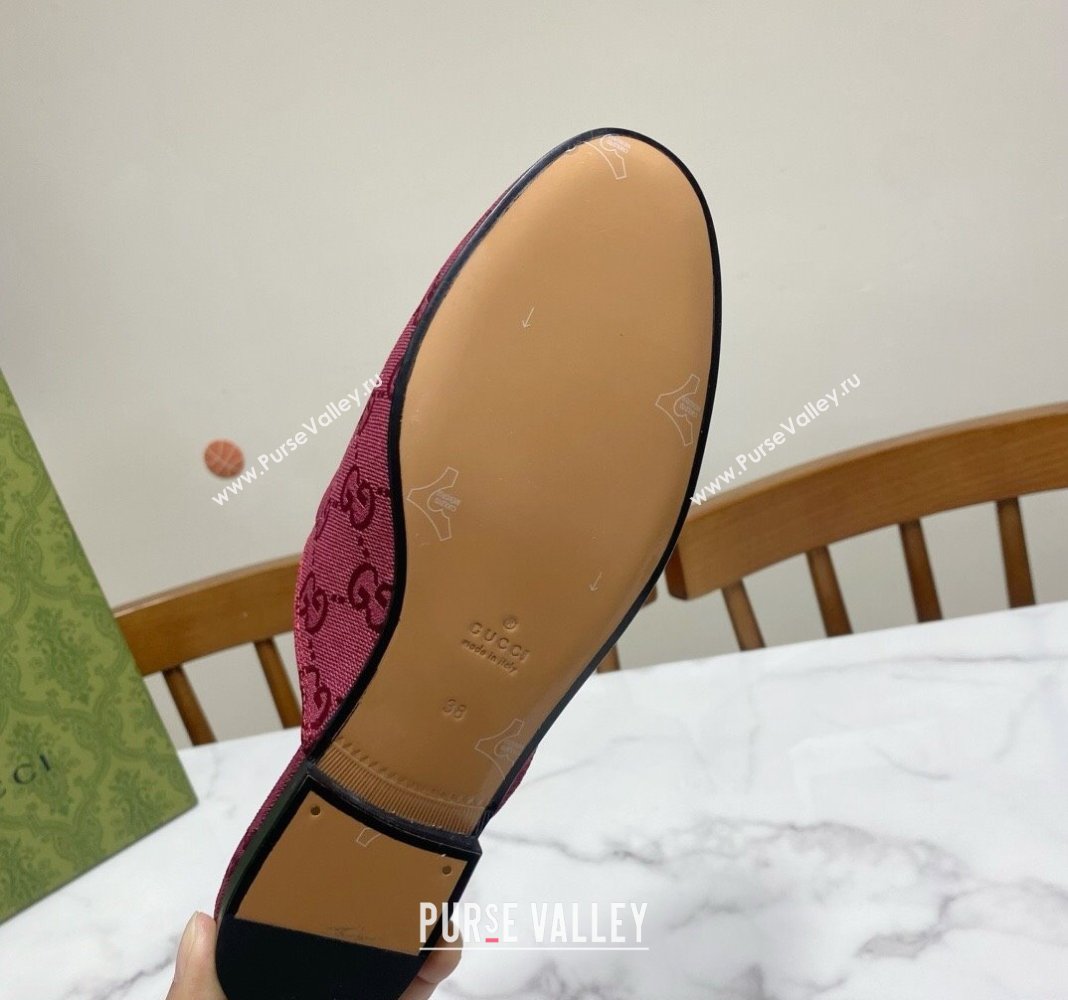 Gucci Princetown GG Canvas Flat Slippers Ancora Red 2025 557730 (SS-250423168)
