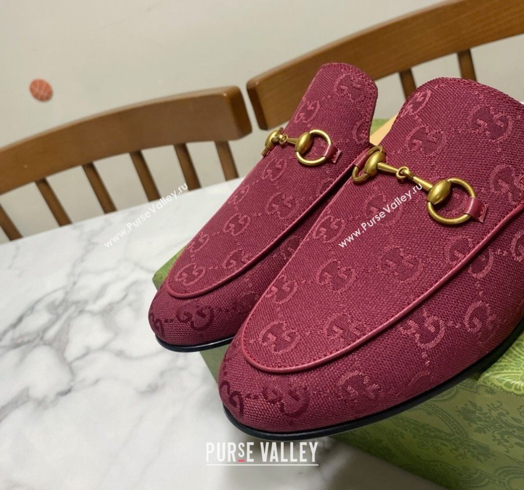 Gucci Princetown GG Canvas Flat Slippers Ancora Red 2025 557730 (SS-250423168)