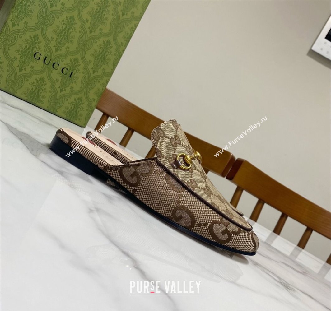 Gucci Princetown GG Canvas Flat Slippers Beige/Brown 2025 557730 (SS-250423169)