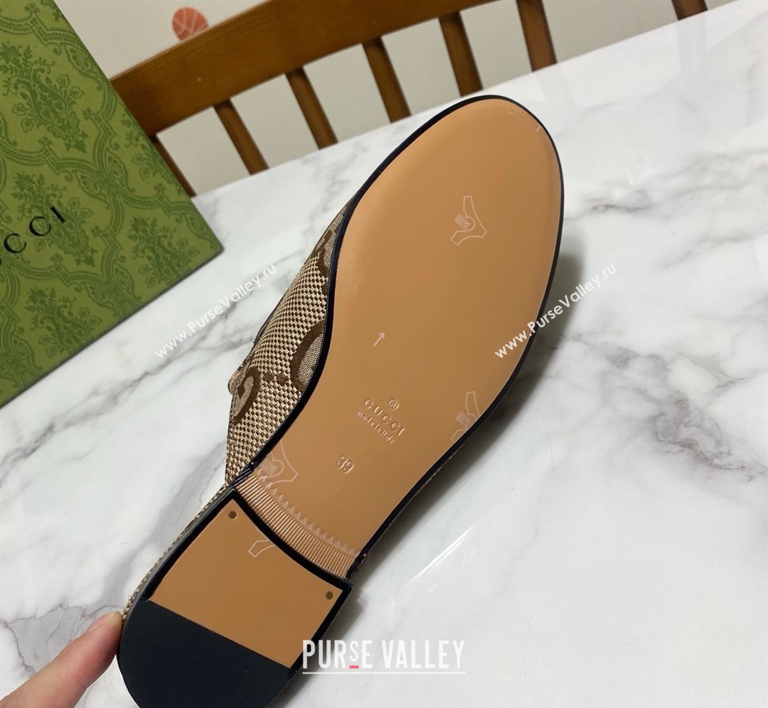 Gucci Princetown GG Canvas Flat Slippers Beige/Brown 2025 557730 (SS-250423169)