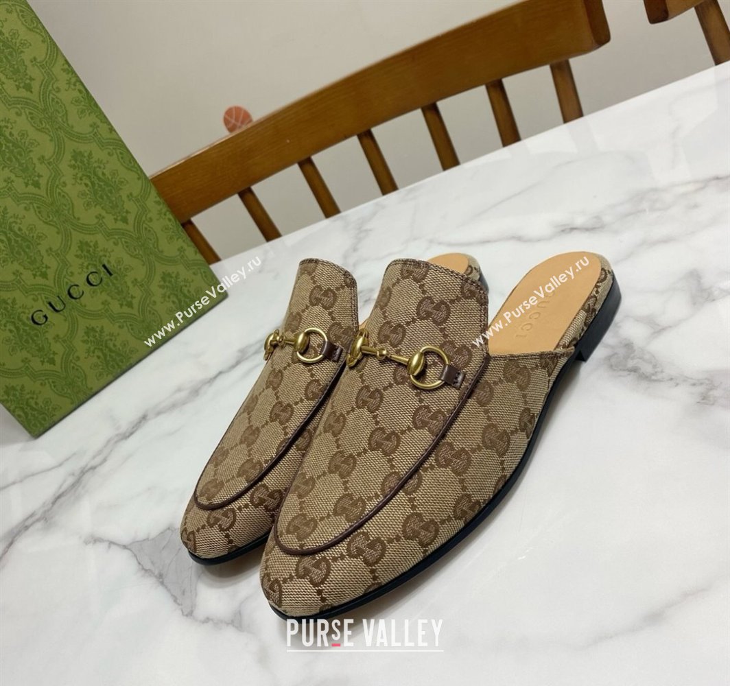 Gucci Princetown GG Canvas Flat Slippers Beige2 2025 557730 (SS-250423170)